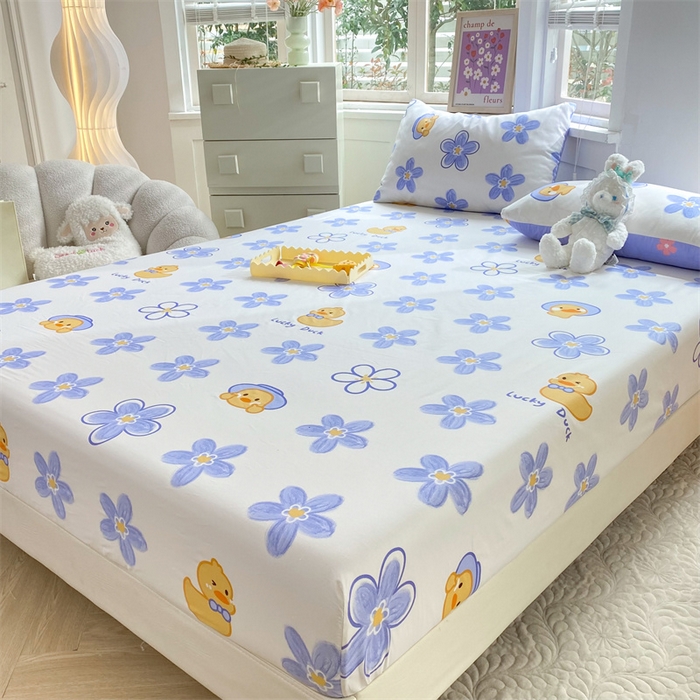 91家纺网 家纺一手货源 找家纺 多品 2023年13070单品床笠【可搭配枕套一起卖】 小黄鸭