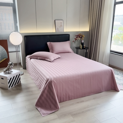 91家纺网 家纺一手货源 找家纺 （总）品乐 2025新款 60支长绒棉提花条纹无印风全棉床单