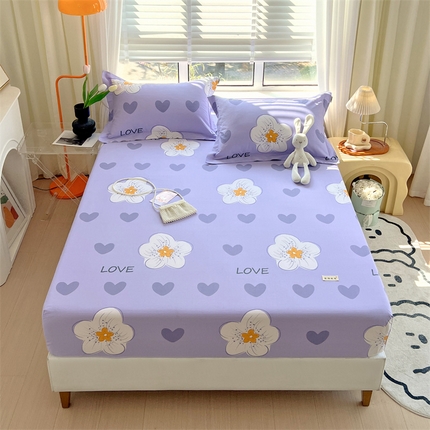 91家纺网 家纺一手货源 找家纺 凯磊家纺 新款原棉老粗布单品系列床笠 流星花园-蓝