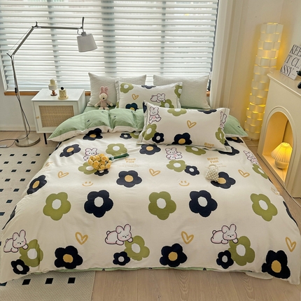 91家纺网 家纺一手货源 找家纺 （总）乐童  2024新款网红直播爆款吊边＋一字绣工艺款四件套（八）