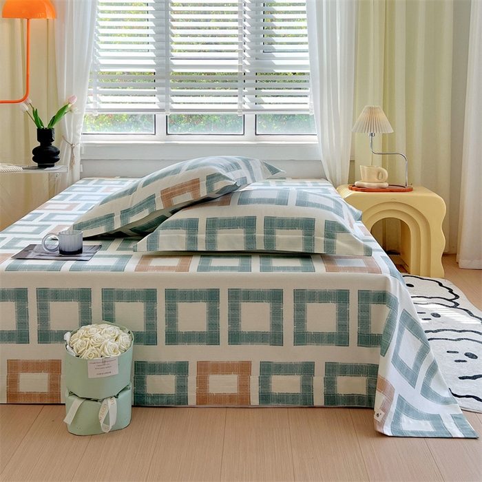 91家纺网 家纺一手货源 找家纺 凯磊家纺 新款原棉老粗布单品系列-床单 方格时尚