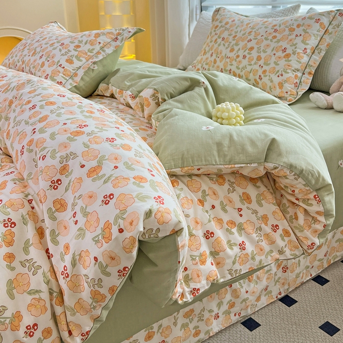 91家纺网 家纺一手货源 找家纺 乐童  2024新款网红直播爆款吊边＋一字绣工艺款四件套（八） 若薇