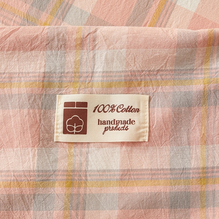 91家纺网 家纺一手货源 找家纺 喜居 2024新款A类色织纯棉水洗棉100%新疆棉全棉床笠 初恋格