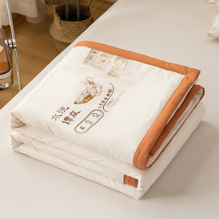 蓝冰家纺 2023新款水洗棉棉麻大豆夏被 云朵白