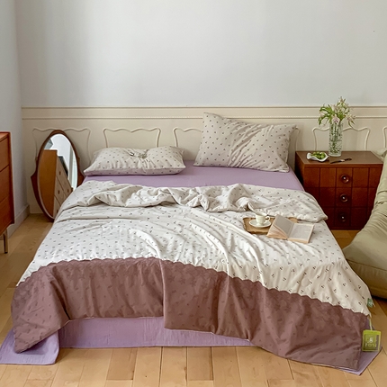 荣轩家居 2023新款花边款双层纱印花夏被 米可