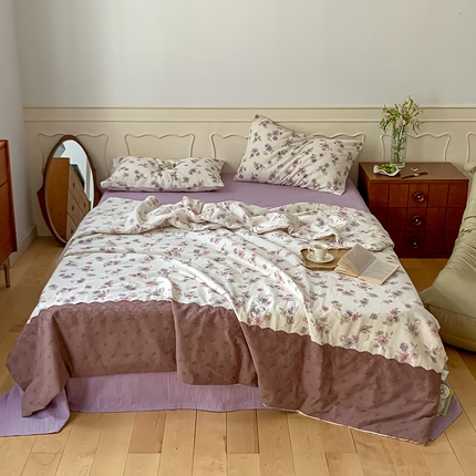 荣轩家居 2023新款花边款双层纱印花夏被 灵汐