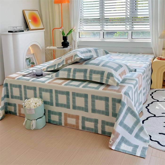 91家纺网 家纺一手货源 找家纺 凯磊家纺 新款原棉老粗布单品系列-床单 方格时尚