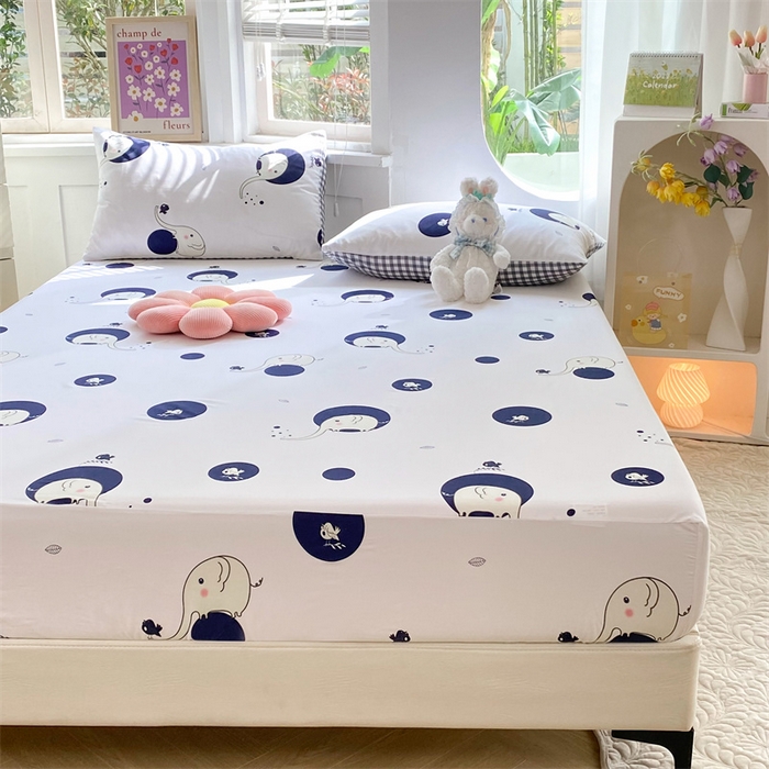 91家纺网 家纺一手货源 找家纺 多品 2023年13070单品床笠【可搭配枕套一起卖】 小象艾玛