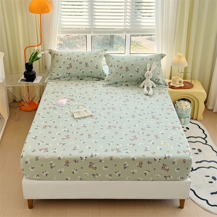 91家纺网 家纺一手货源 找家纺 凯磊家纺 新款原棉老粗布单品系列床笠 朵朵花开