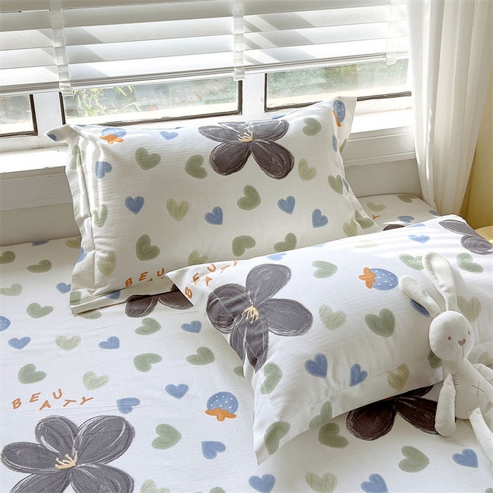 91家纺网 家纺一手货源 找家纺 凯磊家纺 新款原棉老粗布单品系列-枕套 漫天花语-灰