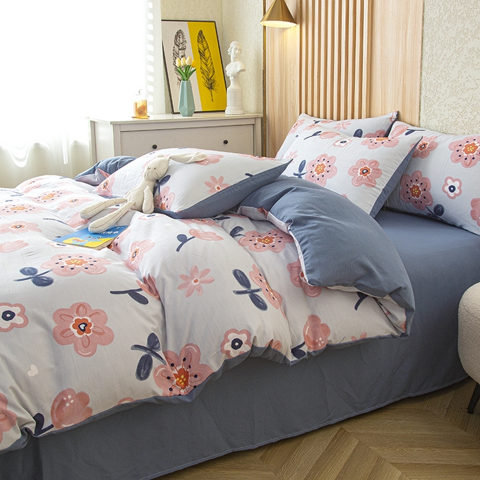 91家纺网 家纺一手货源 找家纺 曼璐2025直播爆款新款水洗棉麻双层纱系列单被套 爱情海