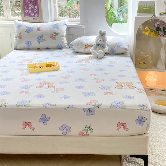 91家纺网 家纺一手货源 找家纺 多品 2023年13070单品床笠【可搭配枕套一起卖】 清新小熊