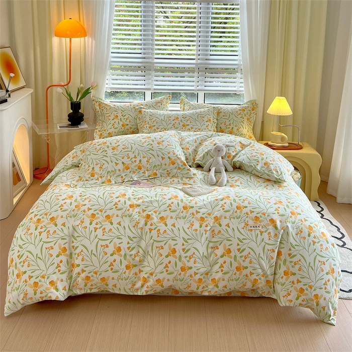 91家纺网 家纺一手货源 找家纺 凯磊家纺 新款原棉老粗布四件套 幽幽花香