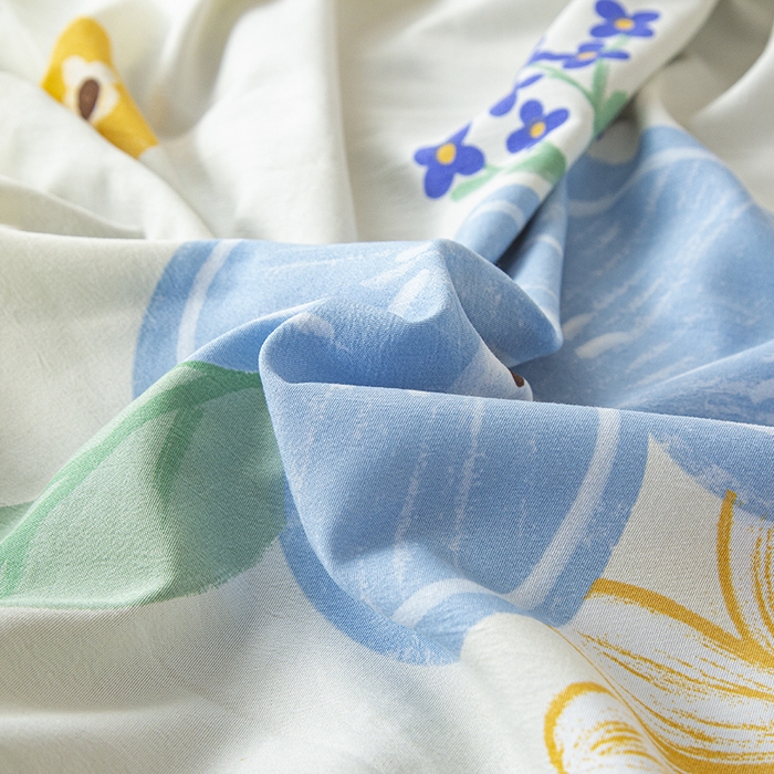 91家纺网 家纺一手货源 找家纺 曼璐2025直播爆款新款水洗棉麻双层纱系列单被套 风情