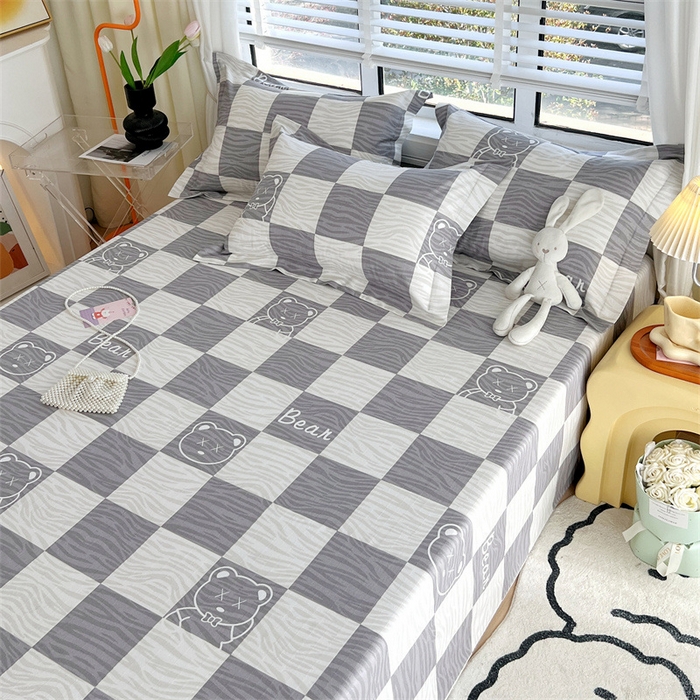 91家纺网 家纺一手货源 找家纺 凯磊家纺 新款原棉老粗布单品系列-床单 快乐熊