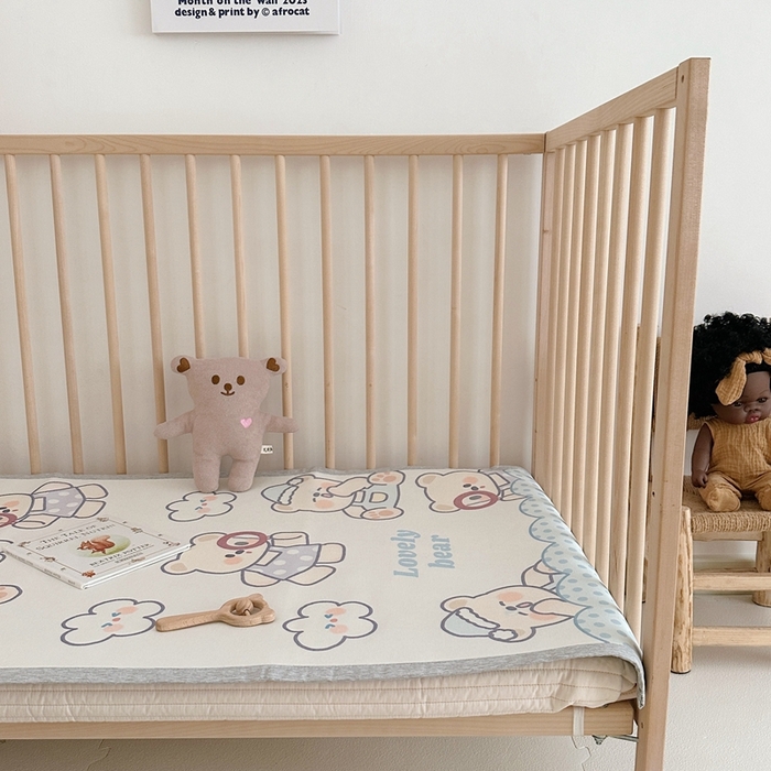 91家纺网 家纺一手货源 找家纺 橘滋 2023新款高端A类可水洗婴幼儿冰丝席 云朵奶油熊