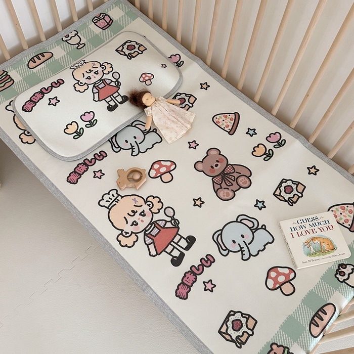 91家纺网 家纺一手货源 找家纺 橘滋 2023新款高端A类可水洗婴幼儿冰丝席 野餐派对