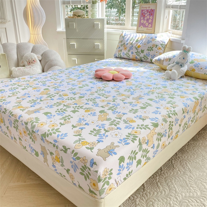 91家纺网 家纺一手货源 找家纺 多品 2023年13070单品床笠【可搭配枕套一起卖】 云萌小兔