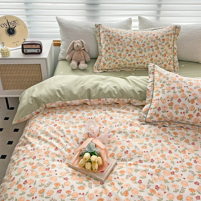 91家纺网 家纺一手货源 找家纺 乐童  2024新款网红直播爆款吊边＋一字绣工艺款四件套（八） 若薇