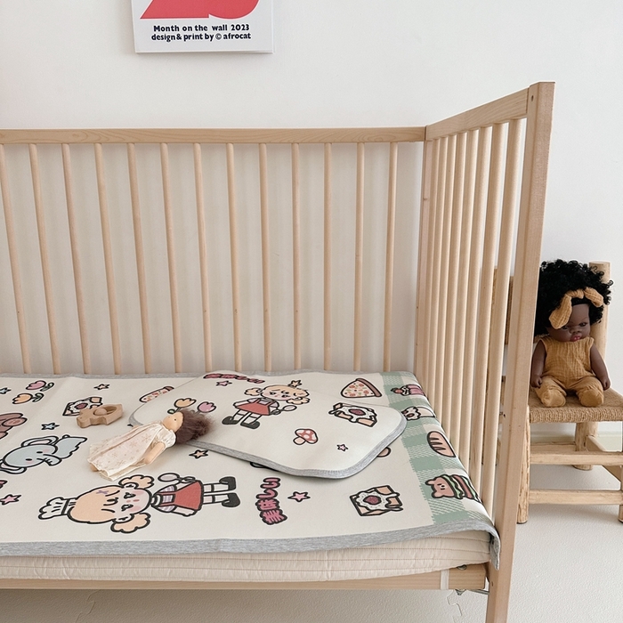 91家纺网 家纺一手货源 找家纺 橘滋 2023新款高端A类可水洗婴幼儿冰丝席 野餐派对