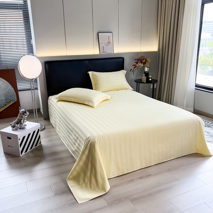 91家纺网 家纺一手货源 找家纺 （总）品乐 2025新款 60支长绒棉提花条纹无印风全棉床单