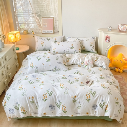 91家纺网 家纺一手货源 找家纺 （总）港岛妹妹2024新款水洗双层纱四件套