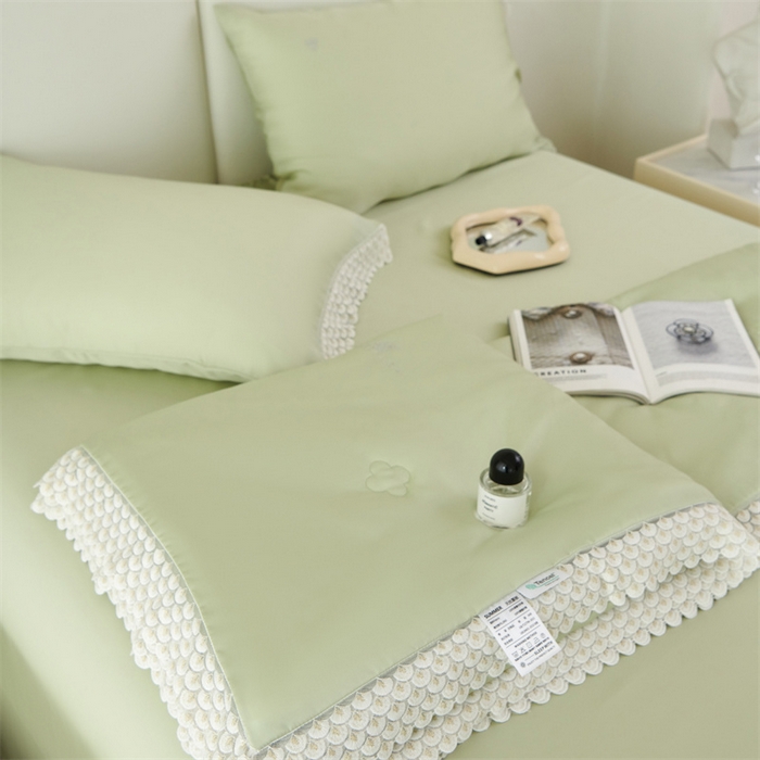 91家纺网 家纺一手货源 找家纺 （总）时亿2023新款蕾丝款60支兰精天丝夏被-花海