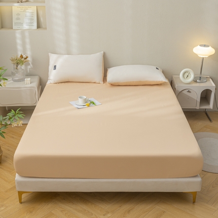 91家纺网 家纺一手货源 找家纺 （总）米瑞娜2024新款水洗棉麻双拼纯色单床笠