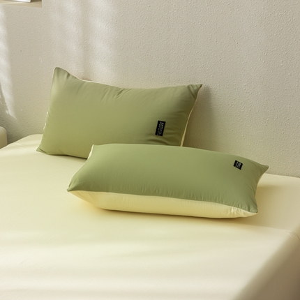 91家纺网 家纺一手货源 找家纺 （总）米瑞娜2024新款水洗棉麻双拼纯色枕套