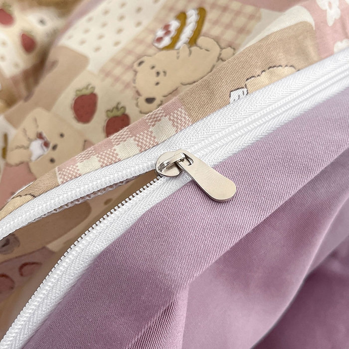 91家纺网 家纺一手货源 找家纺 柠馨2023新款 13376全棉印花三件套学生季三件套 枝枝莓莓