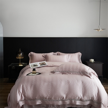 91家纺网 家纺一手货源 找家纺 （总）朵美2025新款100支天丝提花系列-丽莎四件套