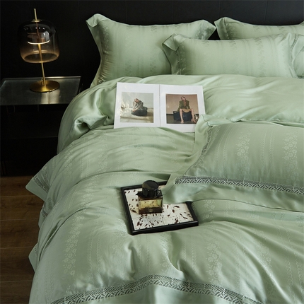 91家纺网 家纺一手货源 找家纺 （总）朵美2025新款100支天丝提花系列-丽莎夏被四件套
