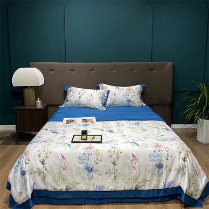 91家纺网 家纺一手货源 找家纺 （总）朵美2025新款100支兰精天丝数码印花系列—夏被四件套