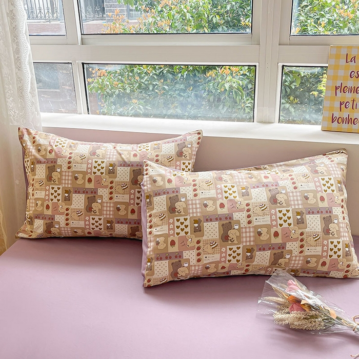 91家纺网 家纺一手货源 找家纺 柠馨2023新款 13376全棉印花三件套学生季三件套 枝枝莓莓