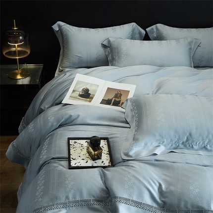 91家纺网 家纺一手货源 找家纺 （总）朵美2025新款100支天丝提花系列-丽莎夏被四件套