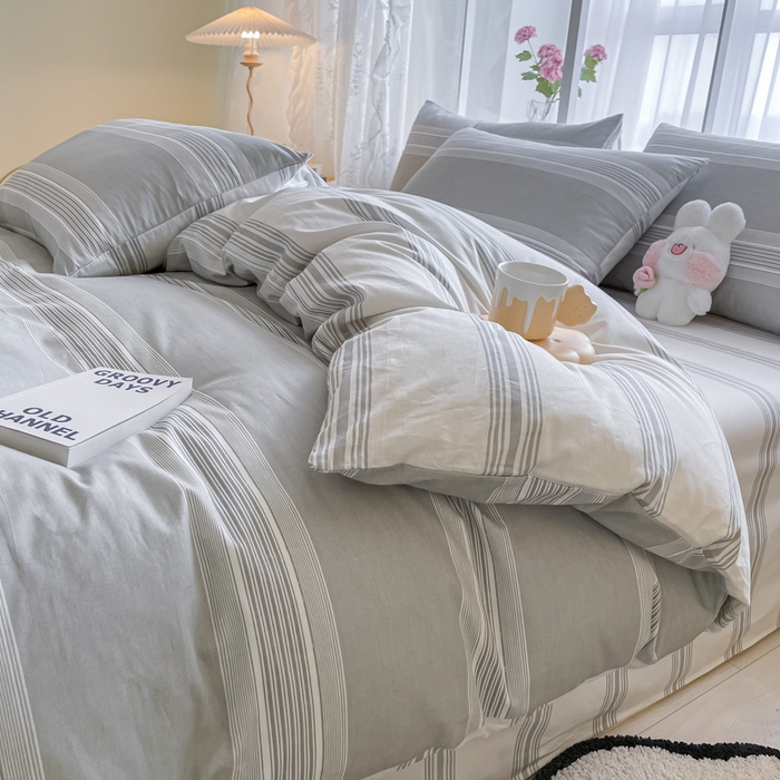 91家纺网 家纺一手货源 找家纺 柠馨2023新款 13376全棉印花三件套学生季三件套 叙白