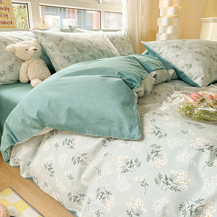 91家纺网 家纺一手货源 找家纺 柠馨2023新款 13376全棉印花三件套学生季三件套 妃子笑-蓝