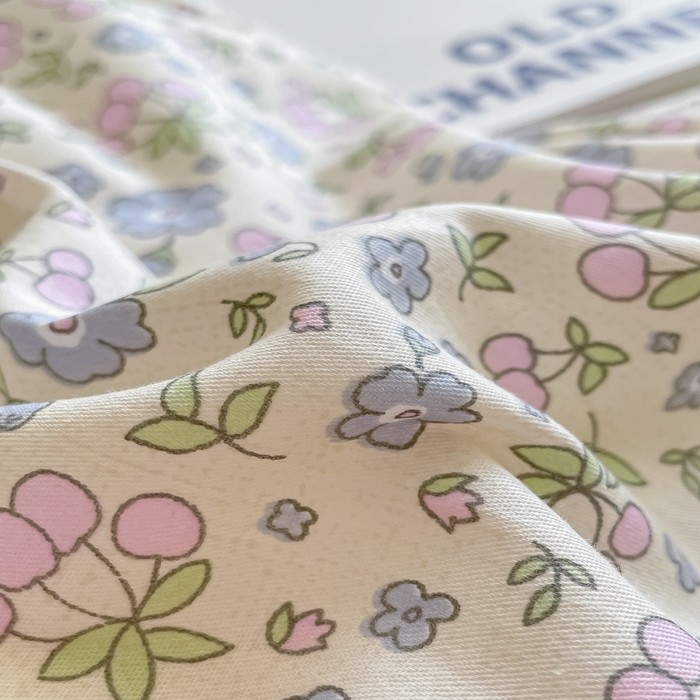 91家纺网 家纺一手货源 找家纺 柠馨2023新款 13376全棉印花三件套学生季三件套 果果蜜语