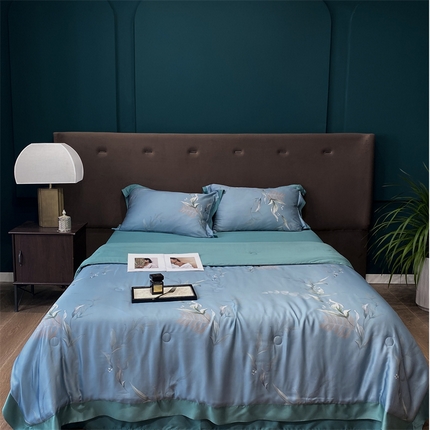 91家纺网 家纺一手货源 找家纺 （总）朵美2025新款100支兰精天丝数码印花系列—夏被四件套