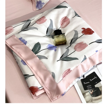 91家纺网 家纺一手货源 找家纺 （总）朵美2025新款60S天丝数码印花系列—夏被四件套