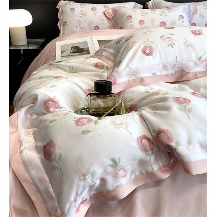 91家纺网 家纺一手货源 找家纺 （总）朵美2025新款60S天丝数码印花系列—四件套