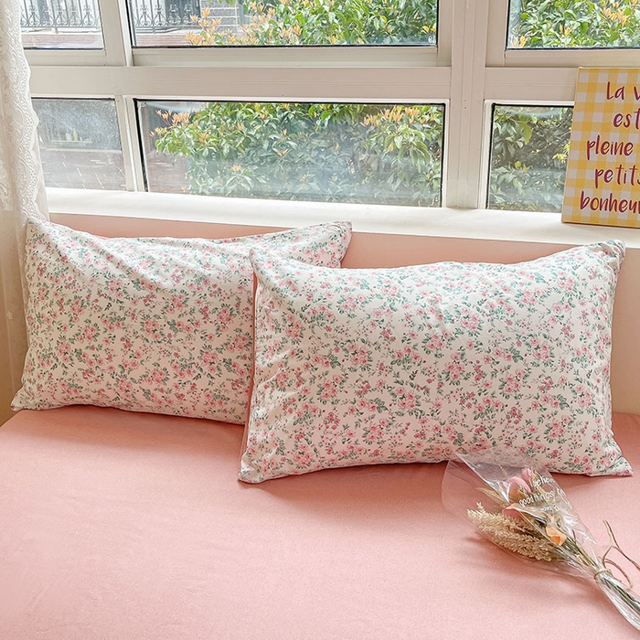 91家纺网 家纺一手货源 找家纺 柠馨2023新款 13376全棉印花三件套学生季三件套 扶摇粉