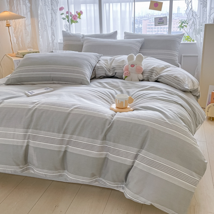 91家纺网 家纺一手货源 找家纺 柠馨2023新款 13376全棉印花三件套学生季三件套 叙白