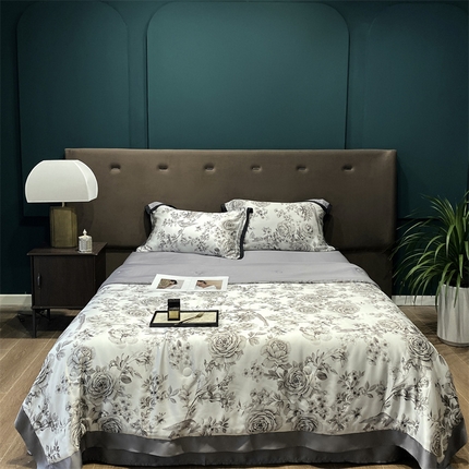 91家纺网 家纺一手货源 找家纺 （总）朵美2025新款100支兰精天丝数码印花系列—夏被四件套