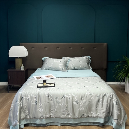 91家纺网 家纺一手货源 找家纺 （总）朵美2025新款100支兰精天丝数码印花系列—夏被四件套