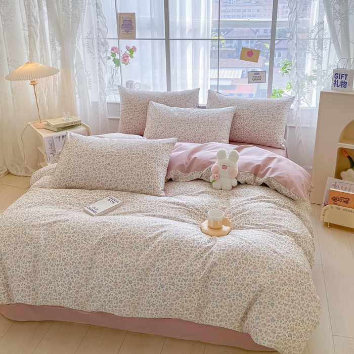 91家纺网 家纺一手货源 找家纺 柠馨2023新款 13376全棉印花三件套学生季三件套 果果蜜语