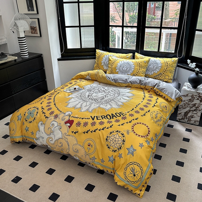 91家纺网 家纺一手货源 找家纺 色鬼布艺 2023新款水洗真丝轻奢四件套系列 美度