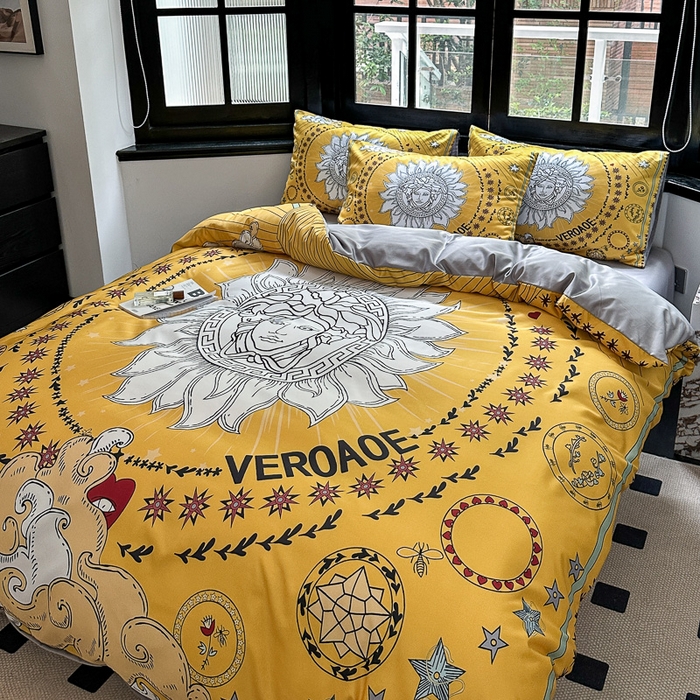 91家纺网 家纺一手货源 找家纺 色鬼布艺 2023新款水洗真丝轻奢四件套系列 美度