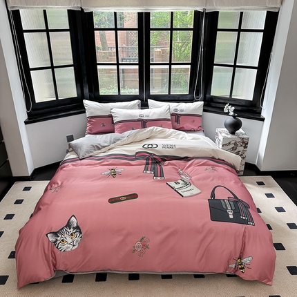 91家纺网 家纺一手货源 找家纺 （总）色鬼布艺 2023新款水洗真丝轻奢四件套系列