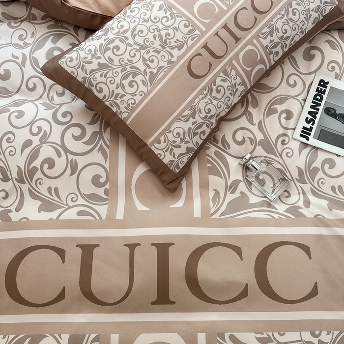 91家纺网 家纺一手货源 找家纺 色鬼布艺 2023新款水洗真丝轻奢四件套系列 香草